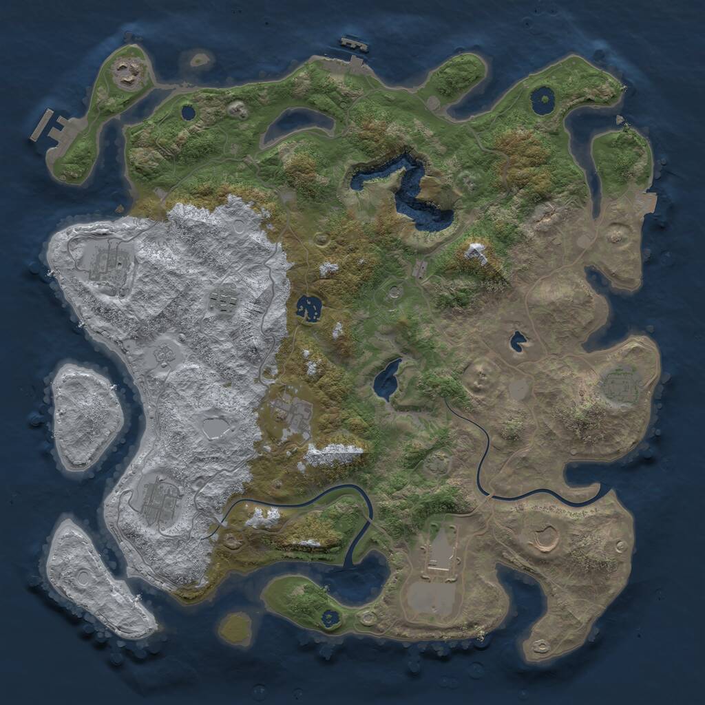 Rust Map: Procedural Map, Size: 4000, Seed: 1462171747, 15 Monuments
