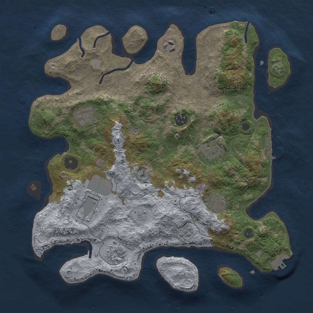 Rust Map: Procedural Map, Size: 3500, Seed: 2088967118, 15 Monuments