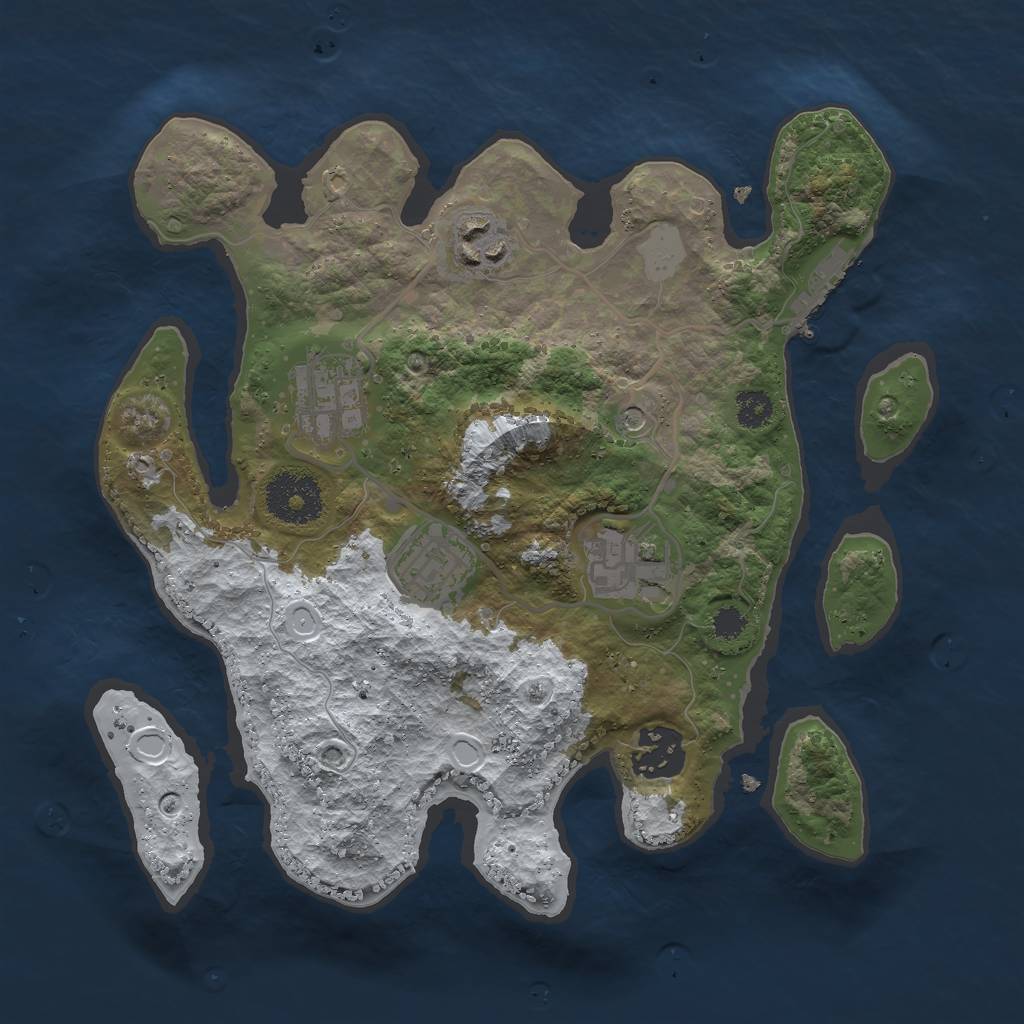 Rust Map: Procedural Map, Size: 2800, Seed: 3, 12 Monuments