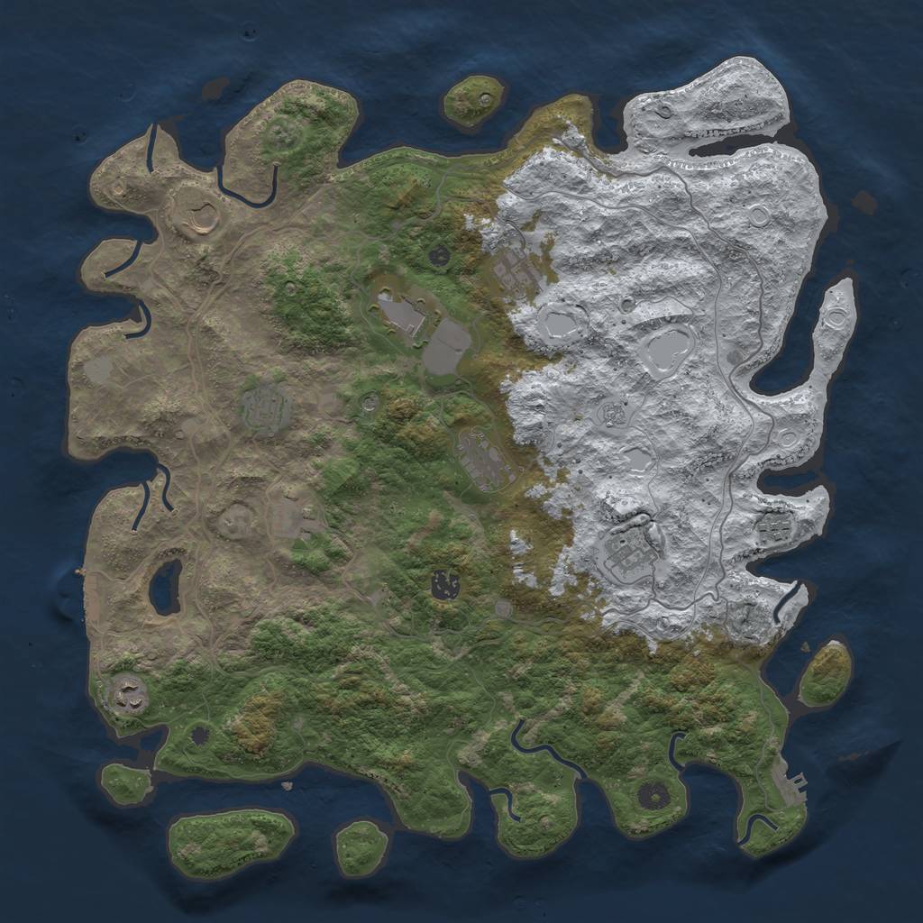 Rust Map: Procedural Map, Size: 4500, Seed: 69563, 19 Monuments