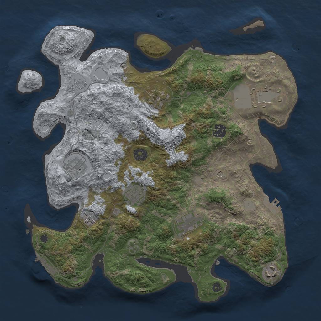 Rust Map: Procedural Map, Size: 3500, Seed: 1721745249, 15 Monuments
