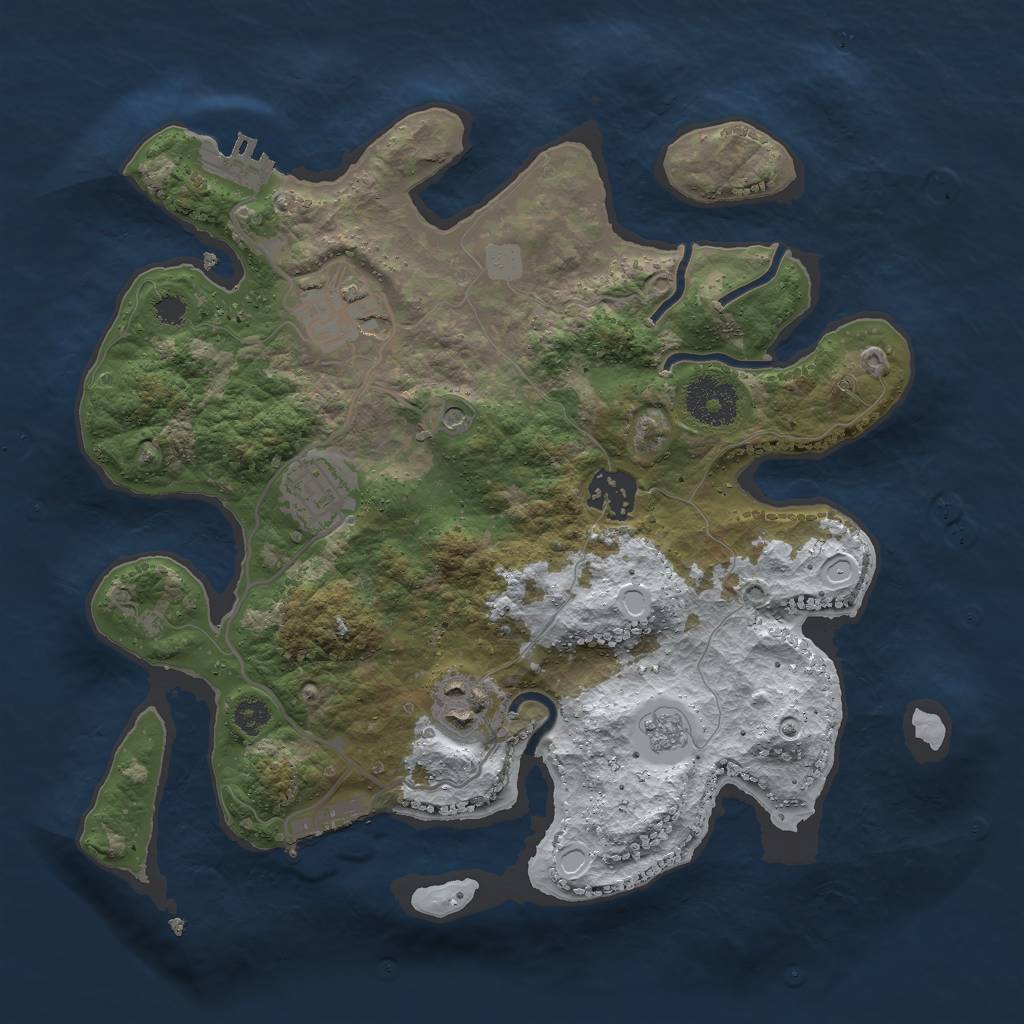 Rust Map: Procedural Map, Size: 3000, Seed: 23273416, 13 Monuments