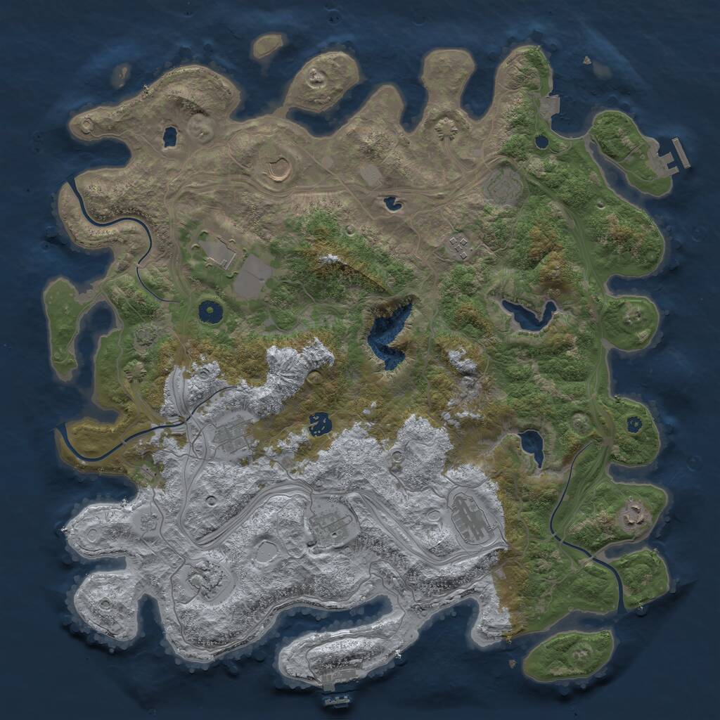 Rust Map: Procedural Map, Size: 4500, Seed: 20220414, 16 Monuments