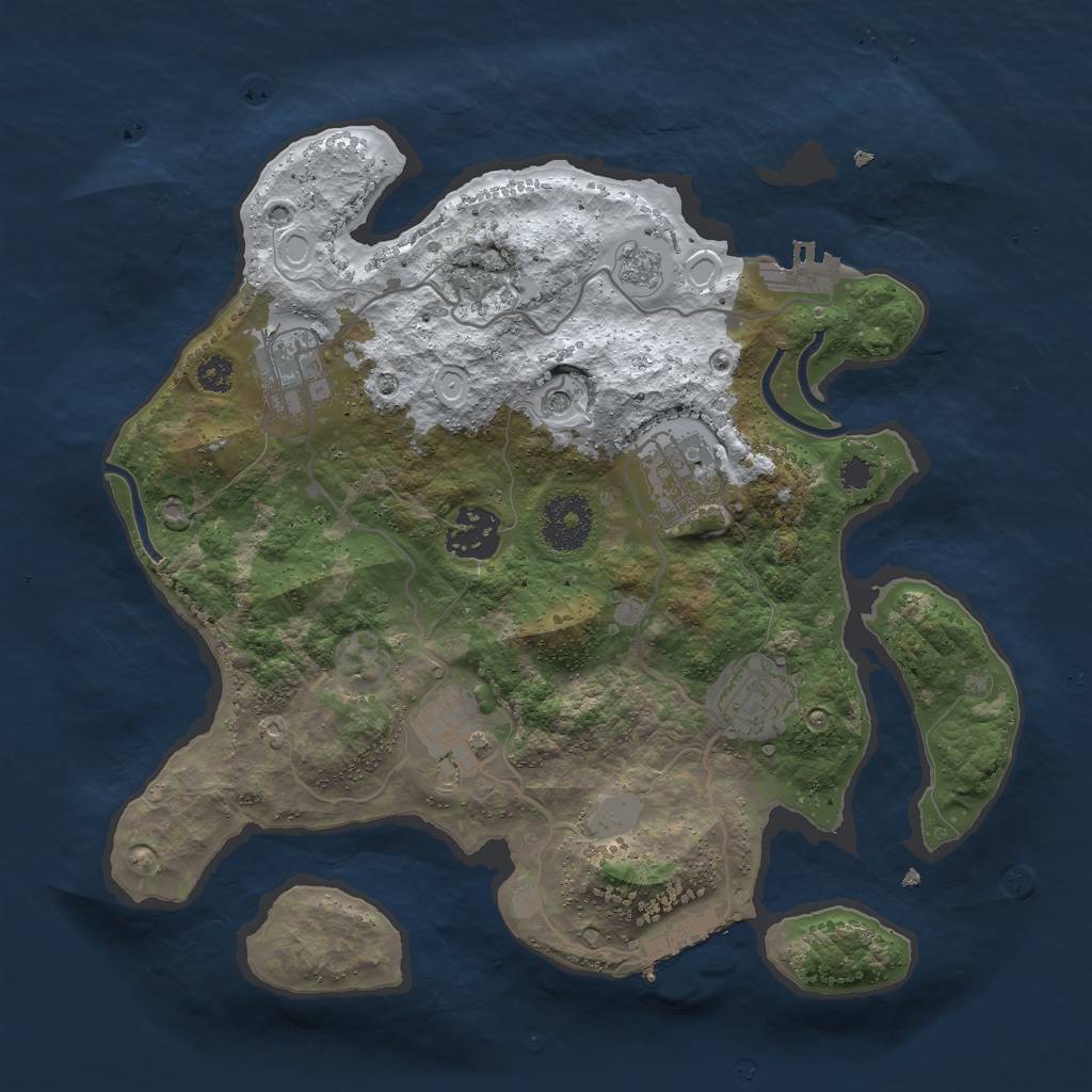 Rust Map: Procedural Map, Size: 3000, Seed: 1990531224, 14 Monuments