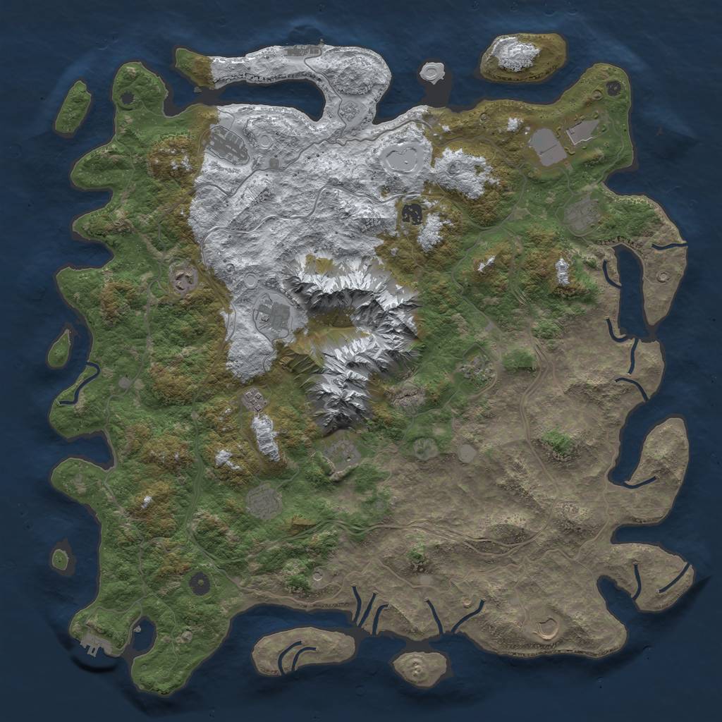 Rust Map: Procedural Map, Size: 5000, Seed: 8321, 20 Monuments