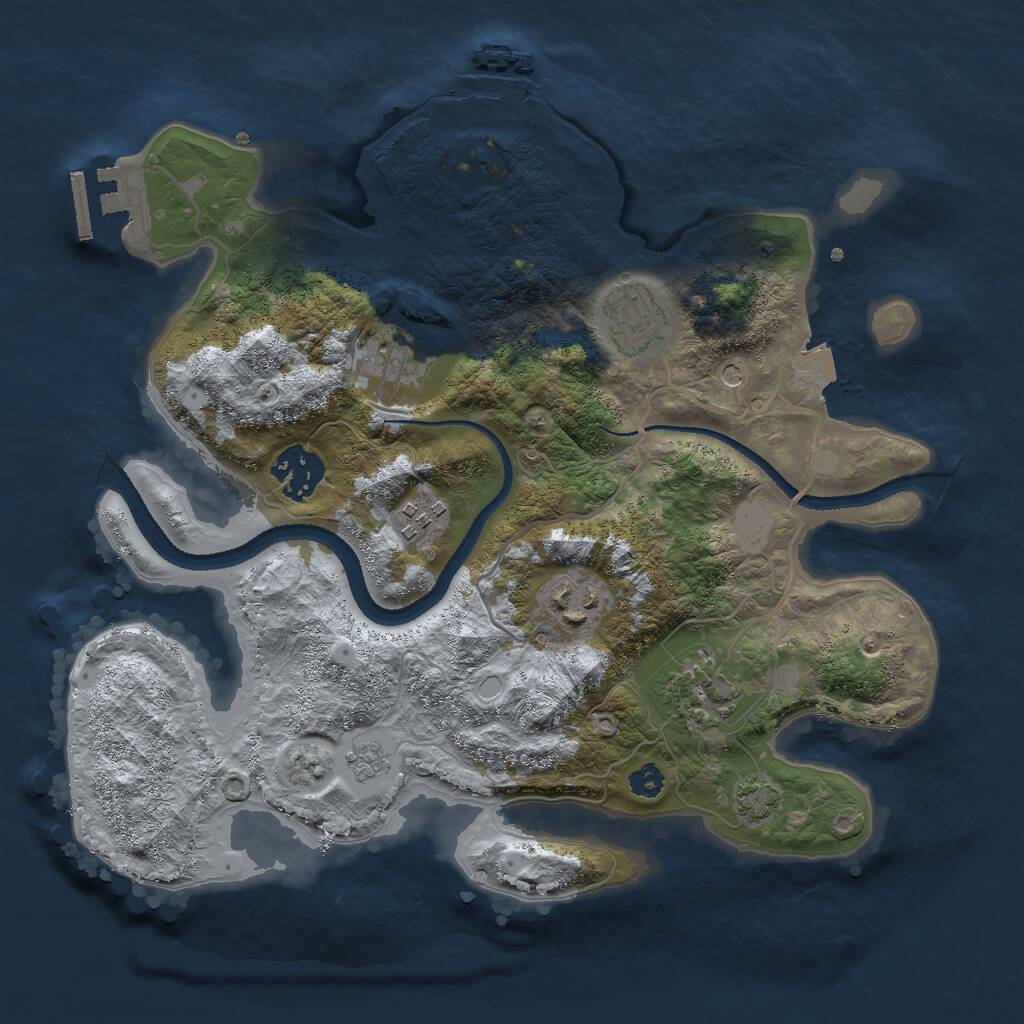 Rust Map: Procedural Map, Size: 3000, Seed: 419824363, 12 Monuments