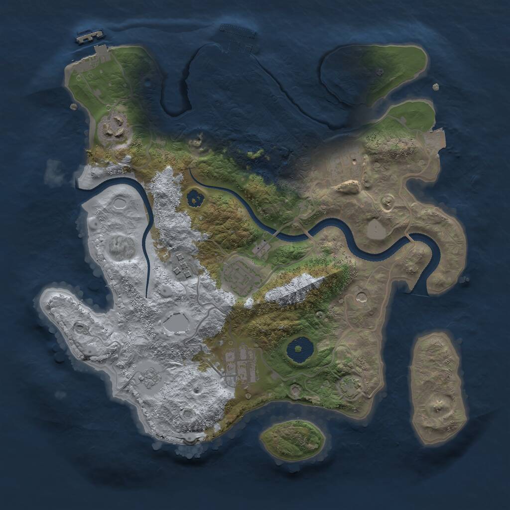 Rust Map: Procedural Map, Size: 3000, Seed: 1455507402, 11 Monuments