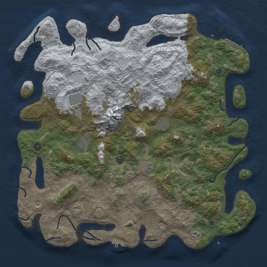 Rust Map: Procedural Map, Size: 5000, Seed: 648312, 20 Monuments
