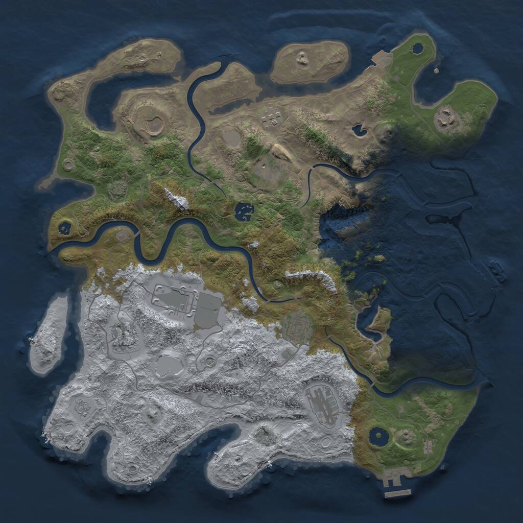 Rust Map: Procedural Map, Size: 4000, Seed: 32343252, 15 Monuments