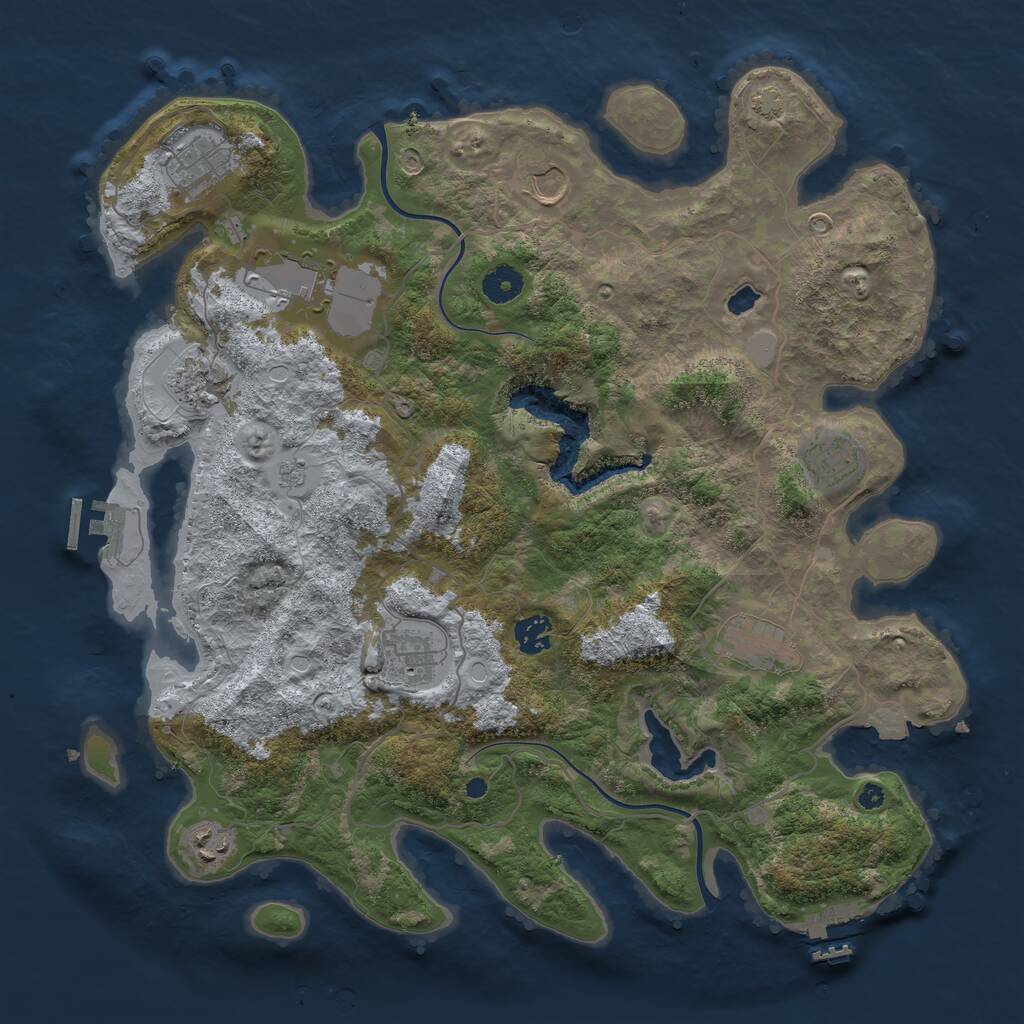 Rust Map: Procedural Map, Size: 4000, Seed: 17109143, 14 Monuments