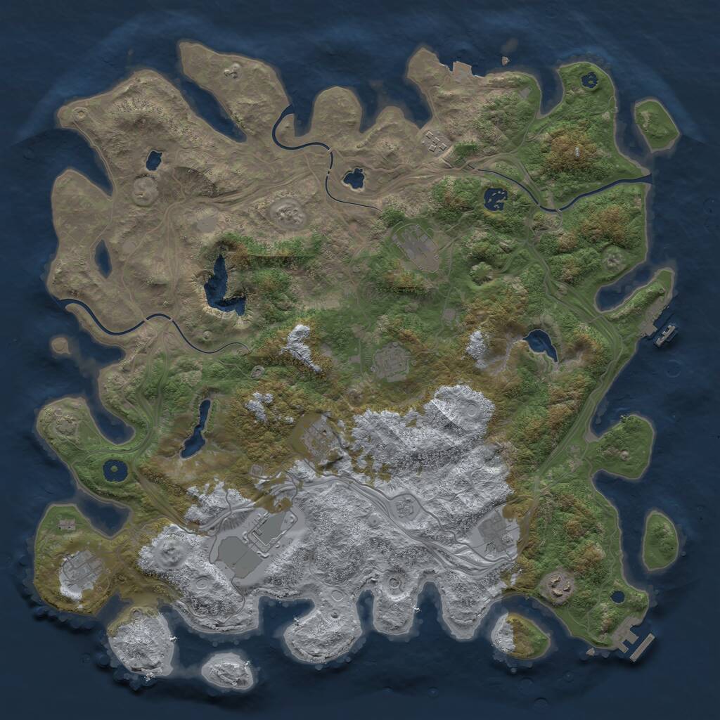 Rust Map: Procedural Map, Size: 4500, Seed: 1067369, 15 Monuments