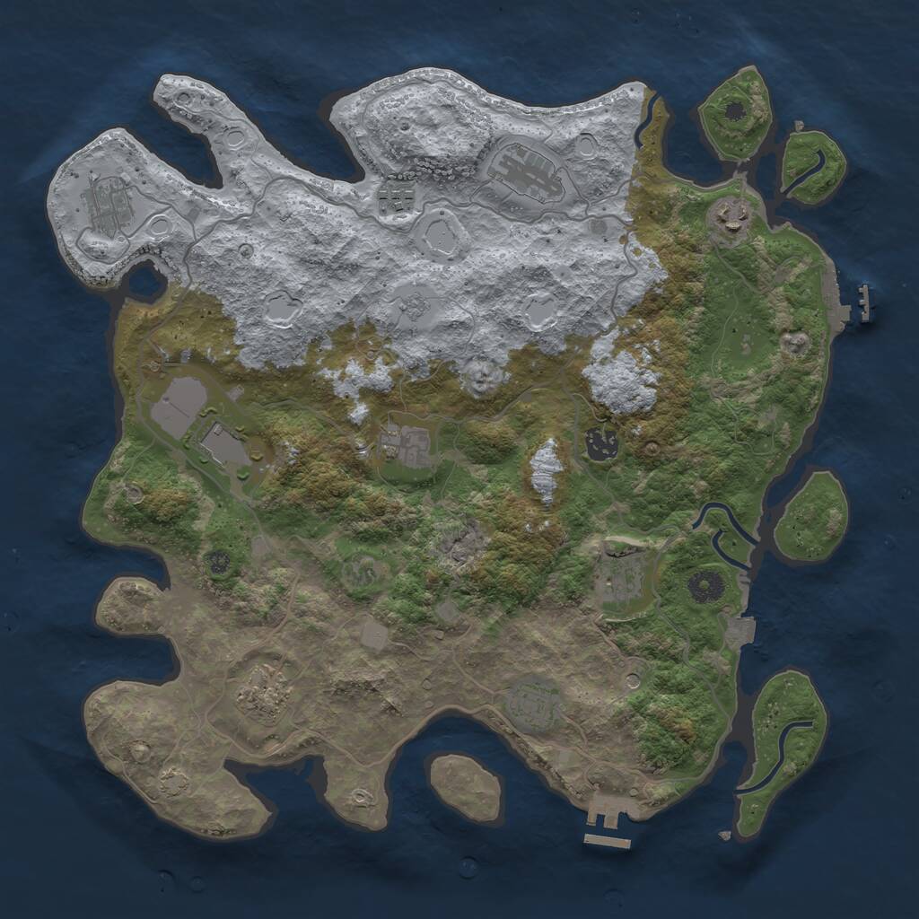 Rust Map: Procedural Map, Size: 4000, Seed: 478781424, 16 Monuments