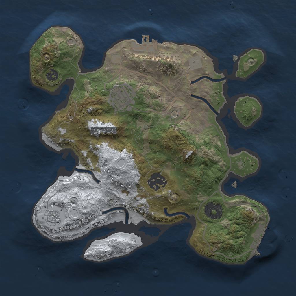 Rust Map: Procedural Map, Size: 2500, Seed: 60, 11 Monuments