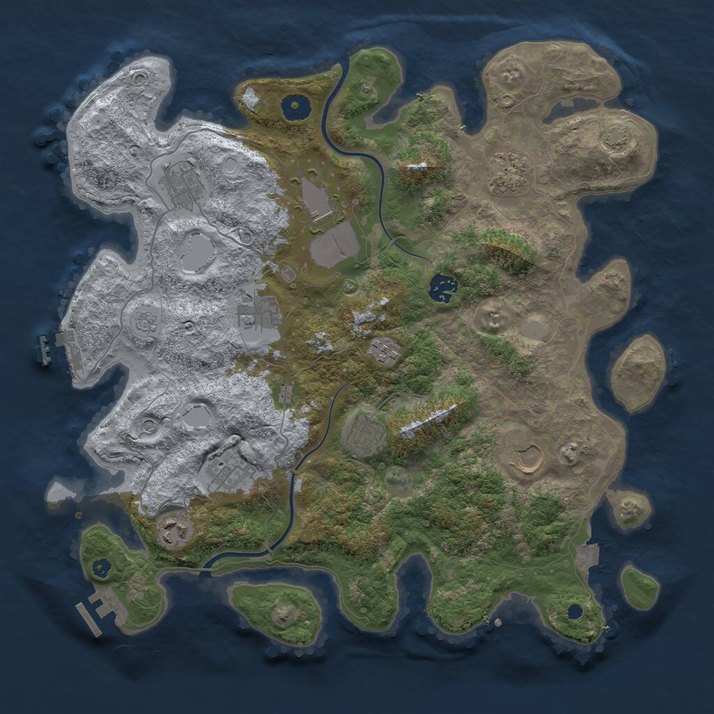 Rust Map: Procedural Map, Size: 3800, Seed: 211975783, 16 Monuments