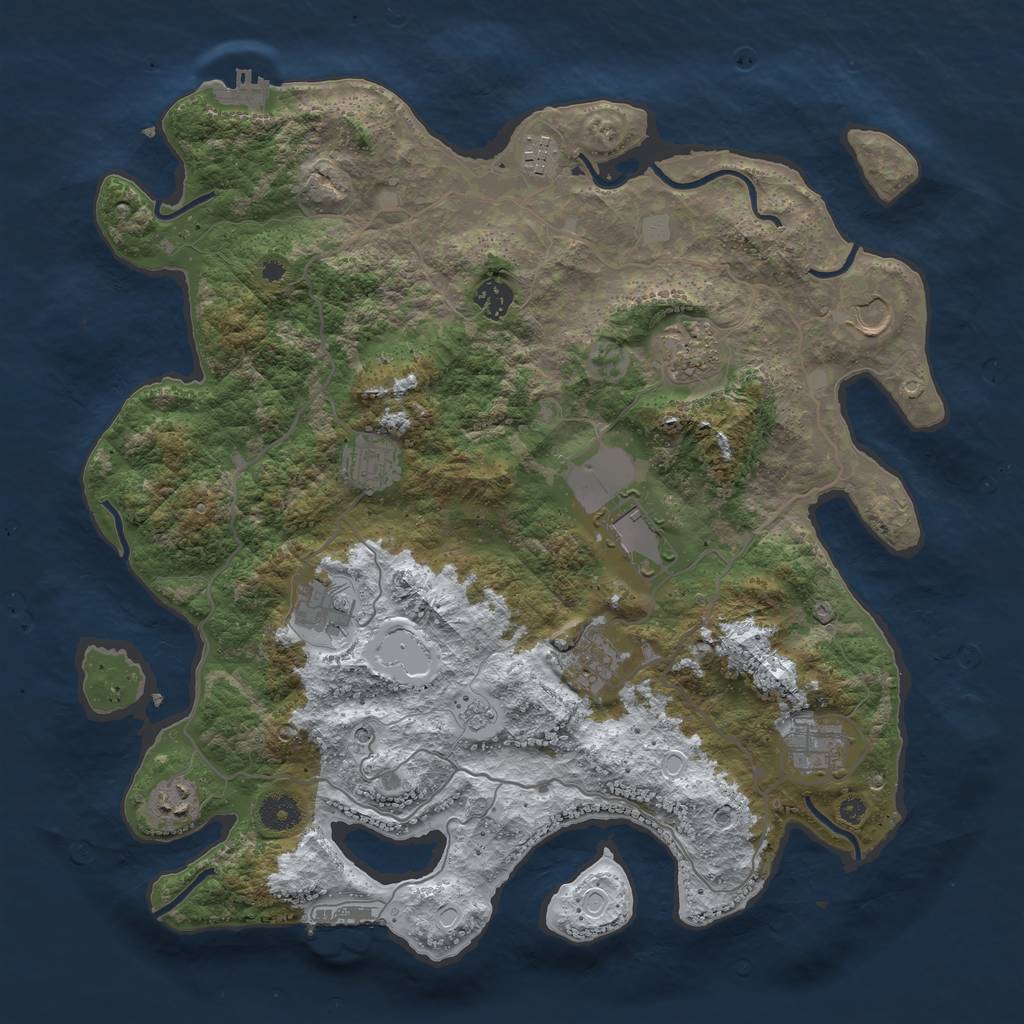Rust Map: Procedural Map, Size: 4000, Seed: 109136521, 19 Monuments