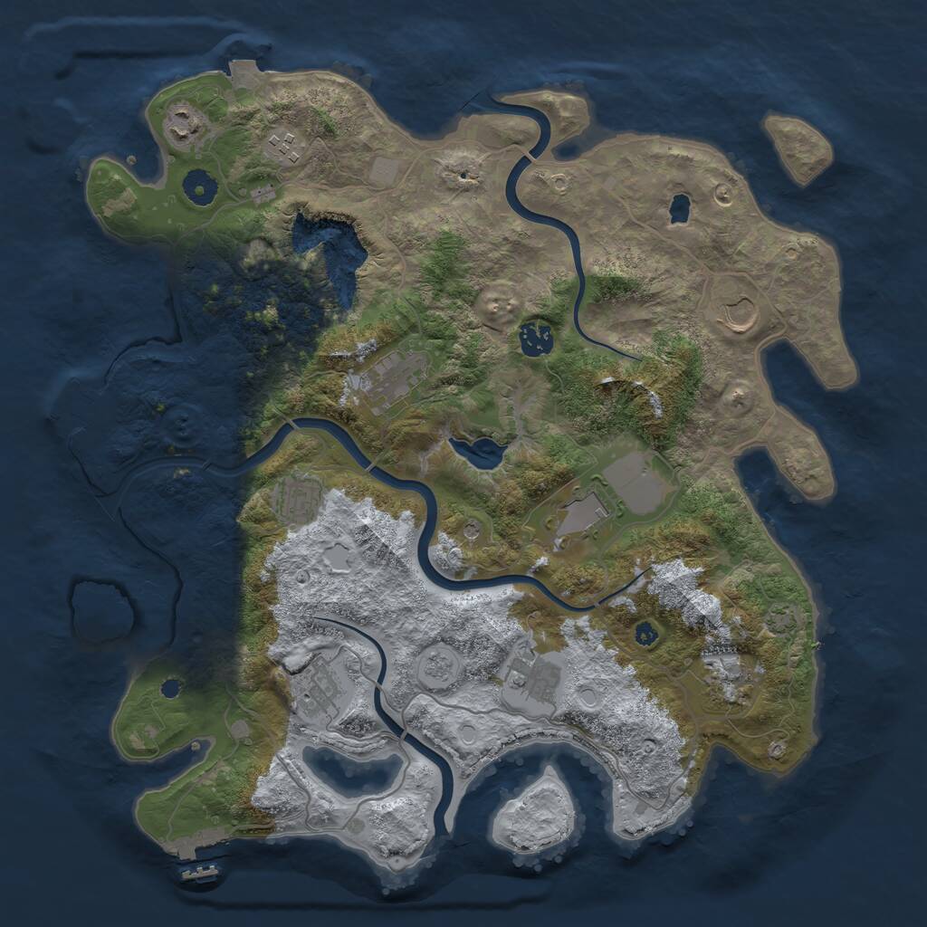 Rust Map: Procedural Map, Size: 4000, Seed: 109136521, 16 Monuments
