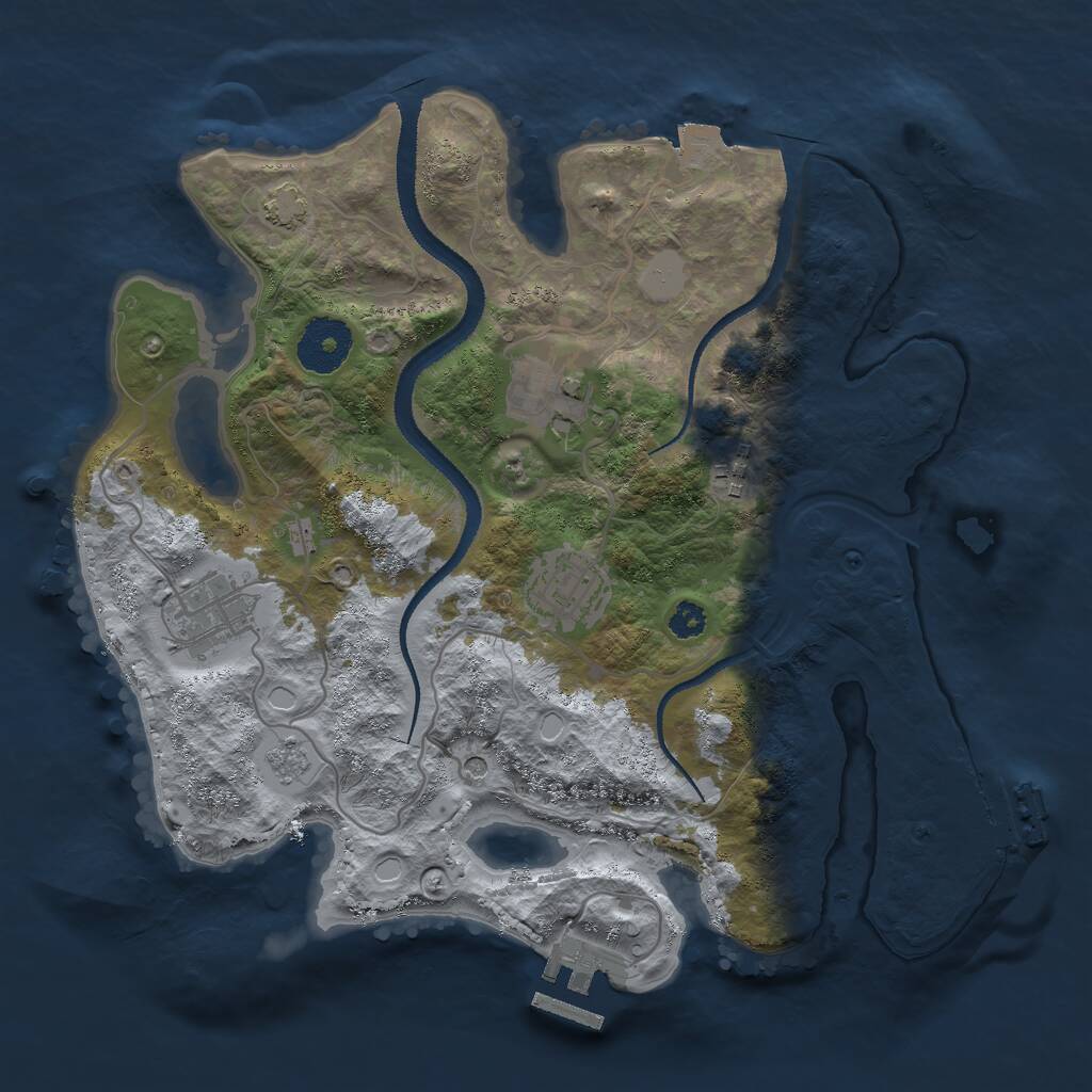 Rust Map: Procedural Map, Size: 3000, Seed: 37157, 10 Monuments