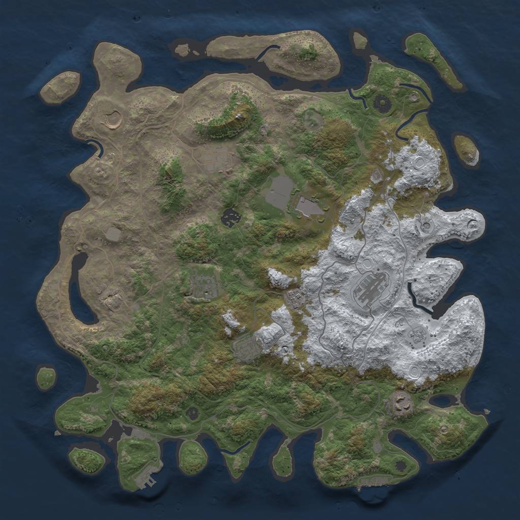 Rust Map: Procedural Map, Size: 4250, Seed: 254052797, 18 Monuments