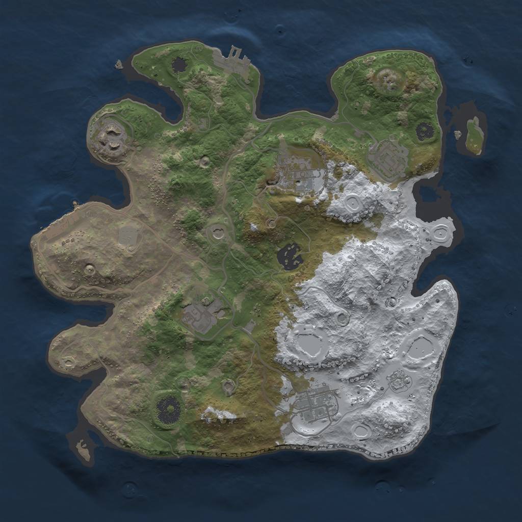Rust Map: Procedural Map, Size: 3000, Seed: 312413, 15 Monuments