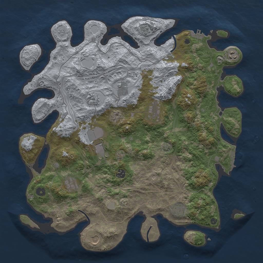 Rust Map: Procedural Map, Size: 4250, Seed: 1365166937, 18 Monuments