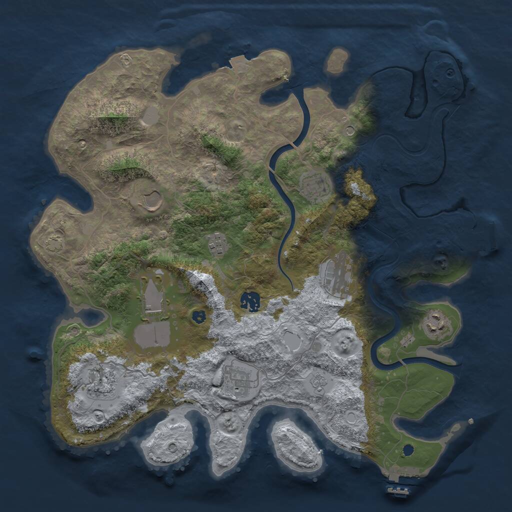 Rust Map: Procedural Map, Size: 3700, Seed: 2023524154, 15 Monuments