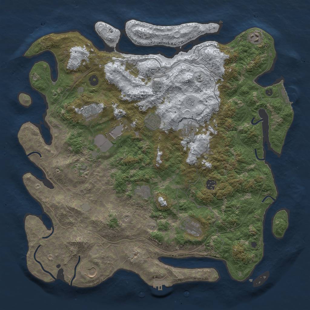 Rust Map: Procedural Map, Size: 4500, Seed: 1432404, 20 Monuments