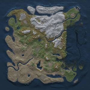 Thumbnail Rust Map: Procedural Map, Size: 4500, Seed: 1432404, 17 Monuments
