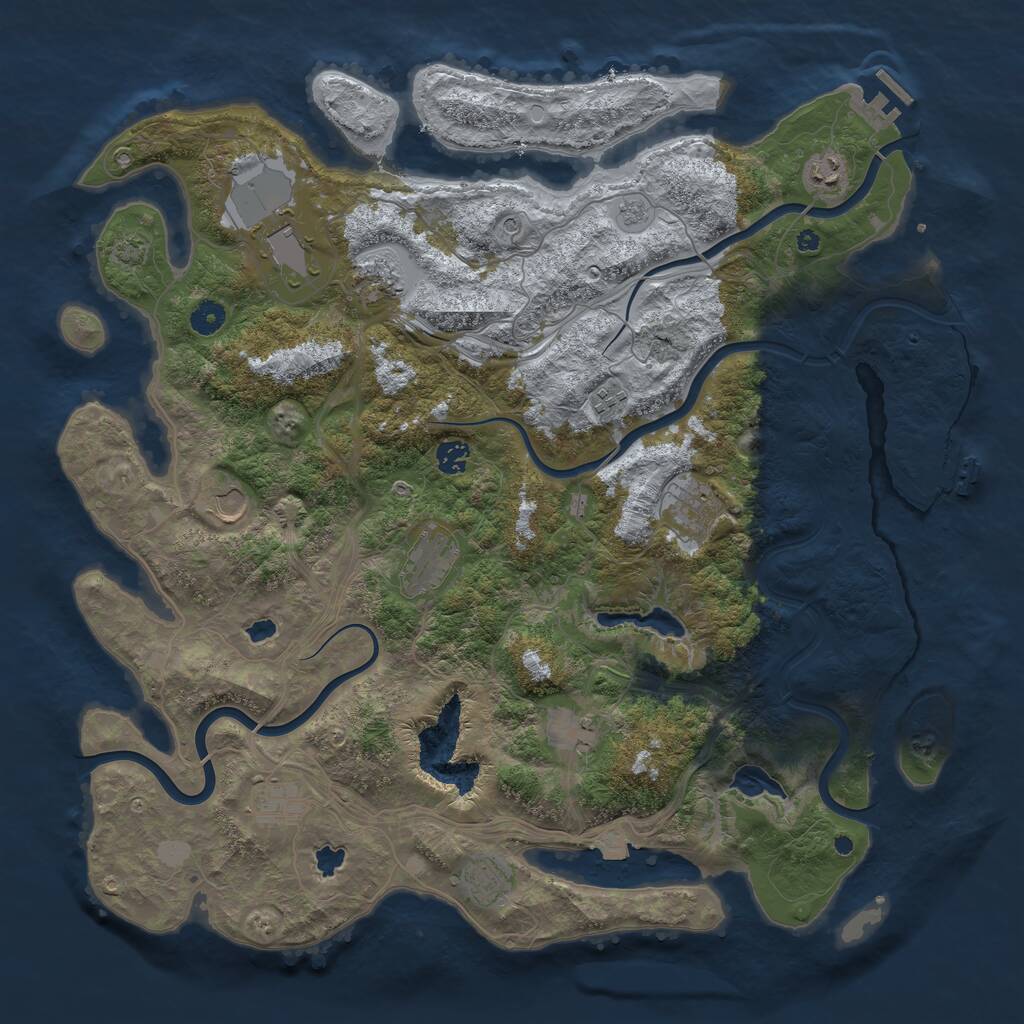 Rust Map: Procedural Map, Size: 4500, Seed: 1432404, 17 Monuments