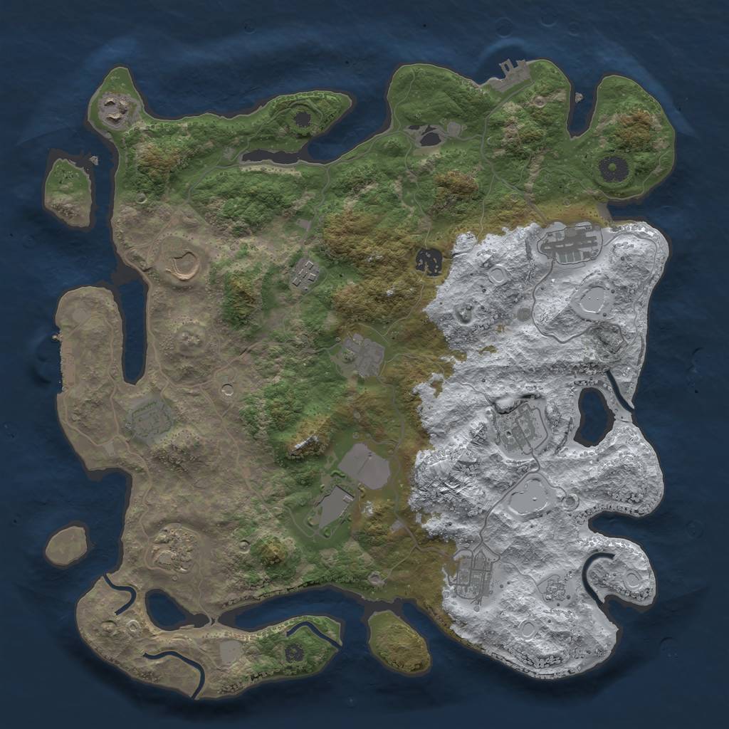 Rust Map: Procedural Map, Size: 3850, Seed: 1981968150, 20 Monuments