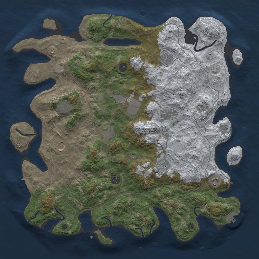 Rust Map: Procedural Map, Size: 4250, Seed: 123548652, 19 Monuments
