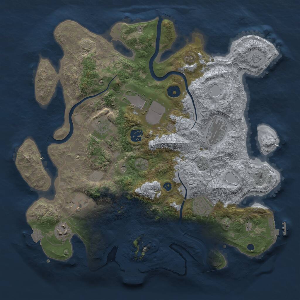 Rust Map: Procedural Map, Size: 3550, Seed: 508660, 14 Monuments