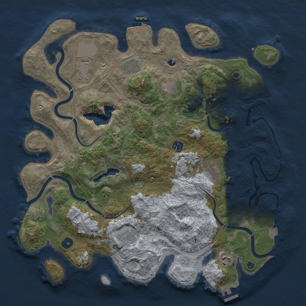 Rust Map: Procedural Map, Size: 4250, Seed: 940168530, 14 Monuments