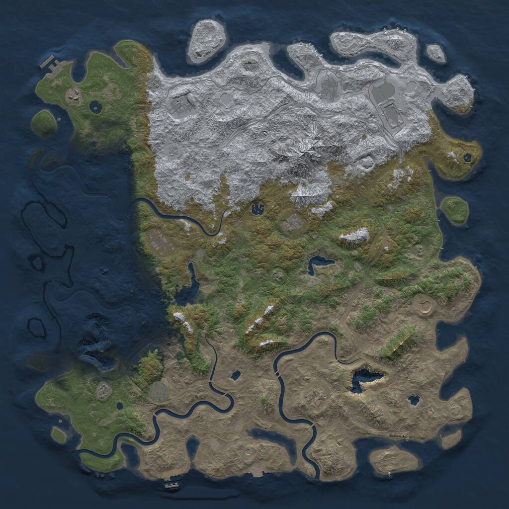 Rust Map: Procedural Map, Size: 6000, Seed: 34648, 17 Monuments