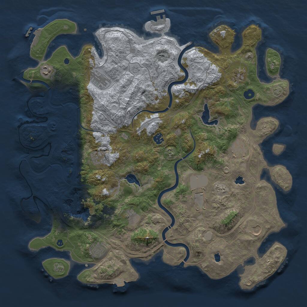 Rust Map: Procedural Map, Size: 4500, Seed: 2236454, 17 Monuments