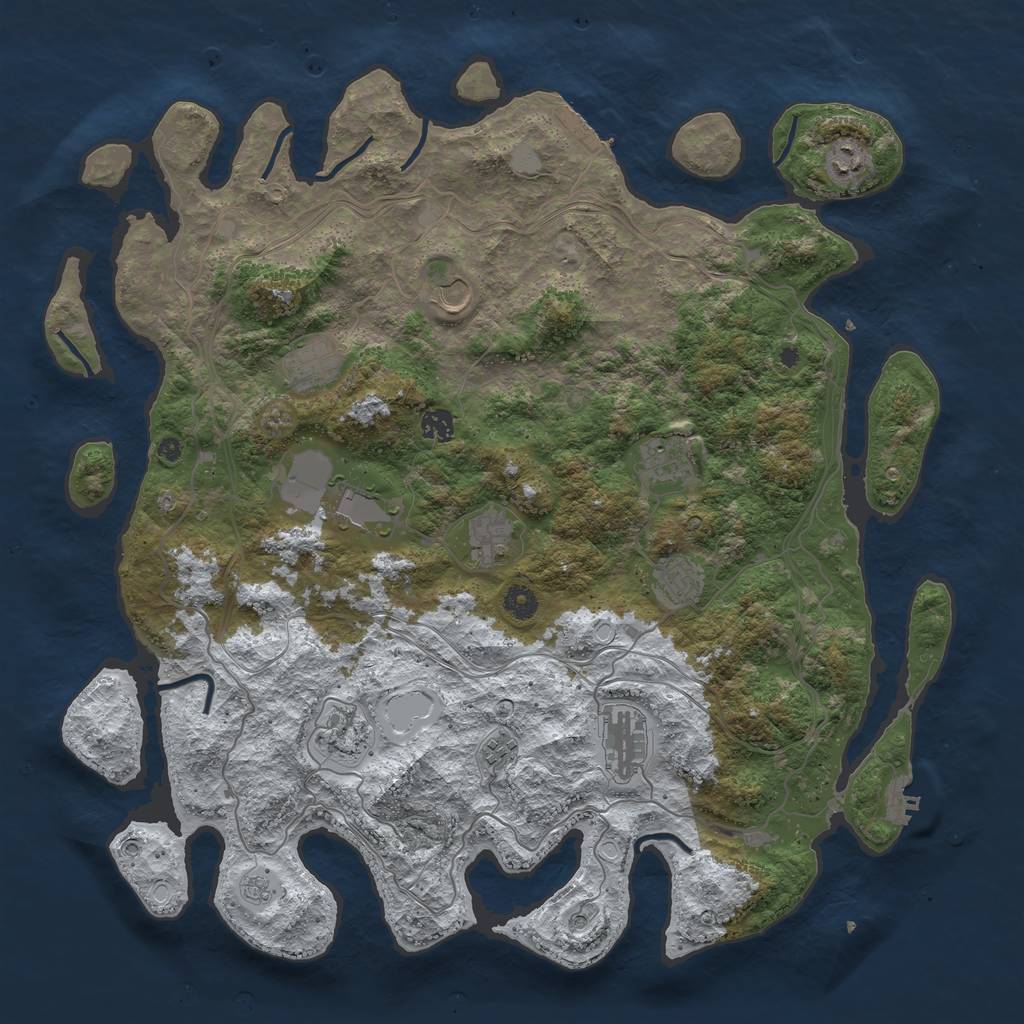 Rust Map: Procedural Map, Size: 4500, Seed: 195, 20 Monuments