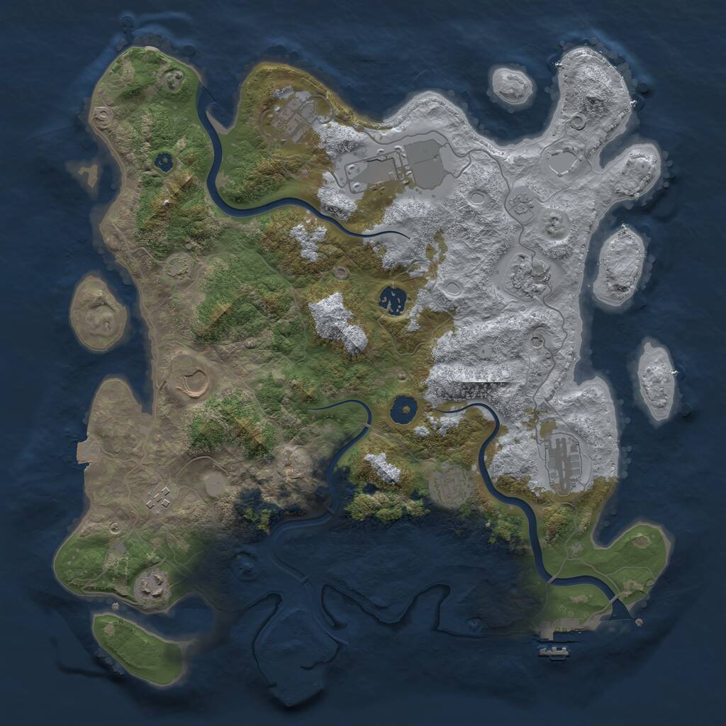 Rust Map: Procedural Map, Size: 3950, Seed: 40458978, 15 Monuments