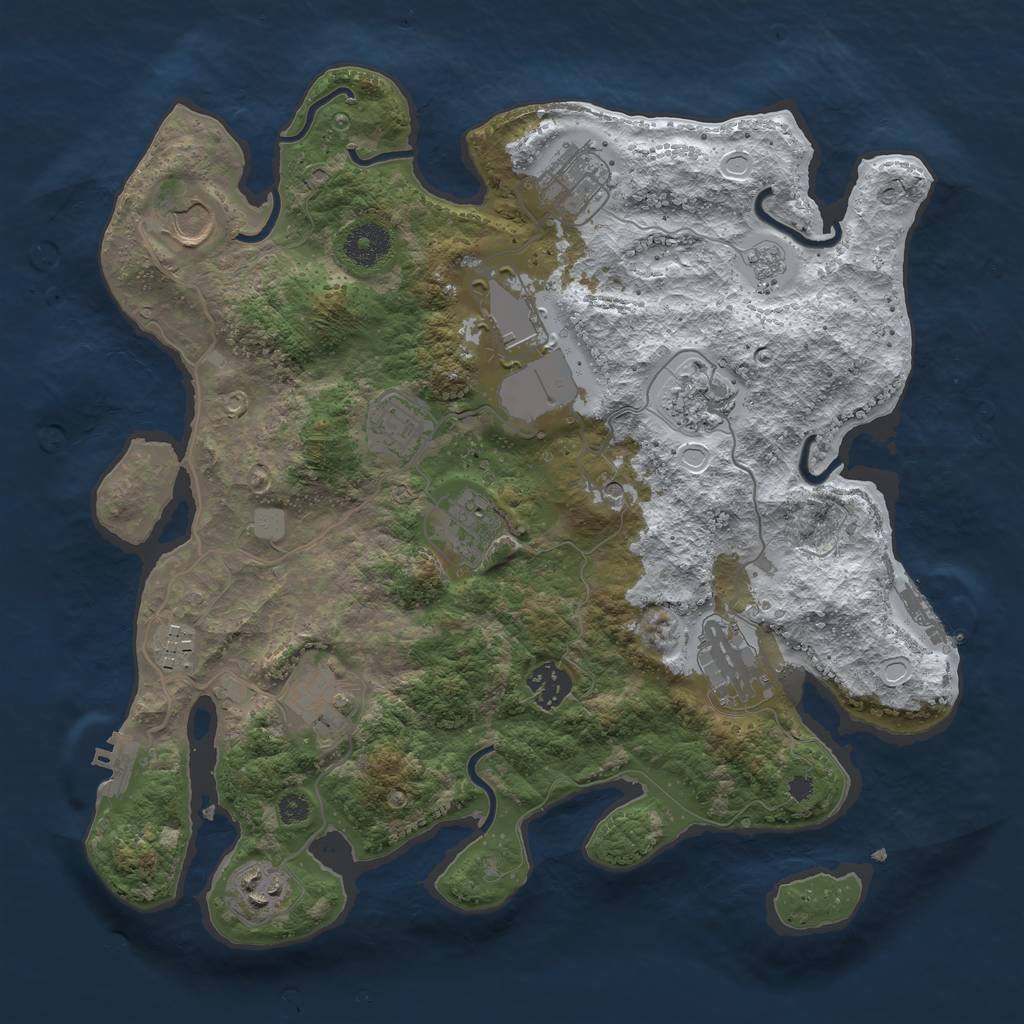 Rust Map: Procedural Map, Size: 3500, Seed: 20220413, 20 Monuments