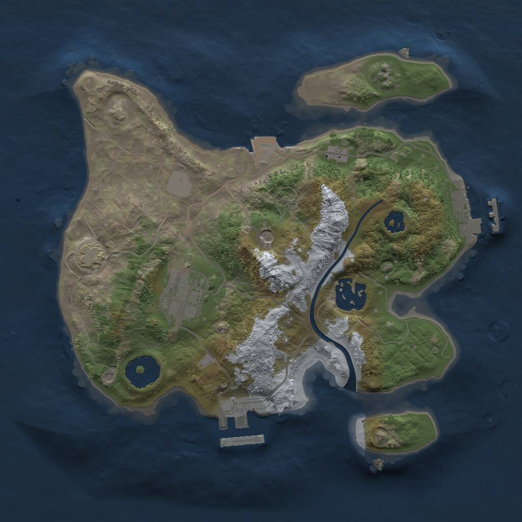 Rust Map: Procedural Map, Size: 2400, Seed: 98631, 7 Monuments