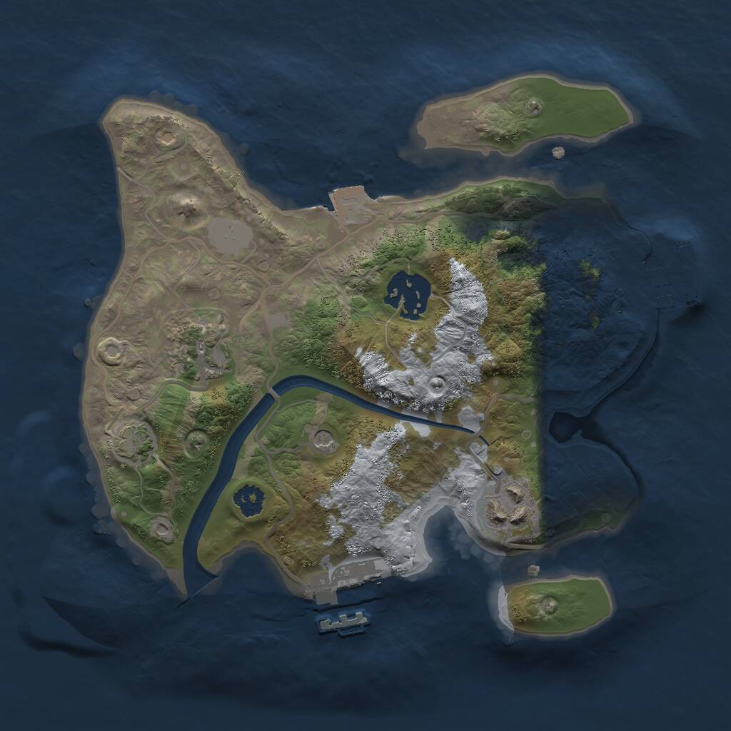 Rust Map: Procedural Map, Size: 2400, Seed: 98631, 8 Monuments