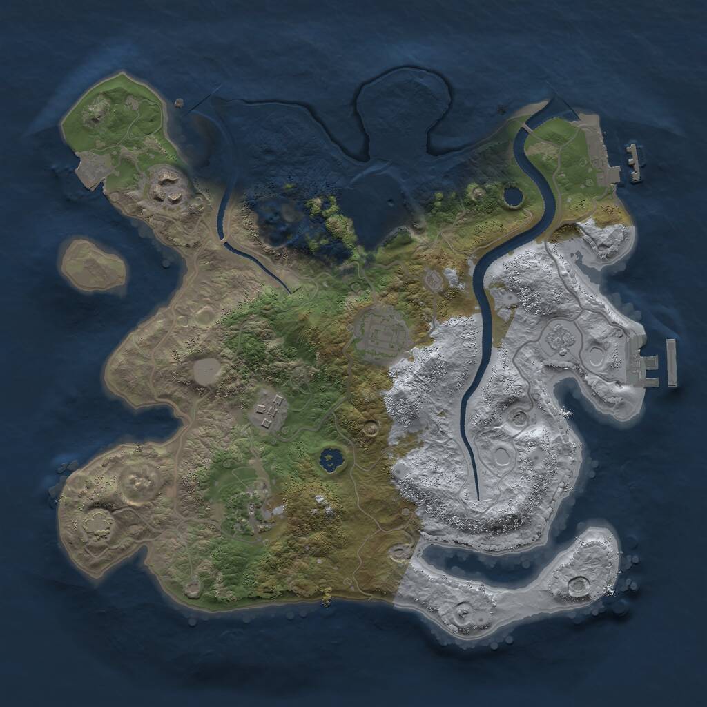 Rust Map: Procedural Map, Size: 3000, Seed: 3571883, 11 Monuments