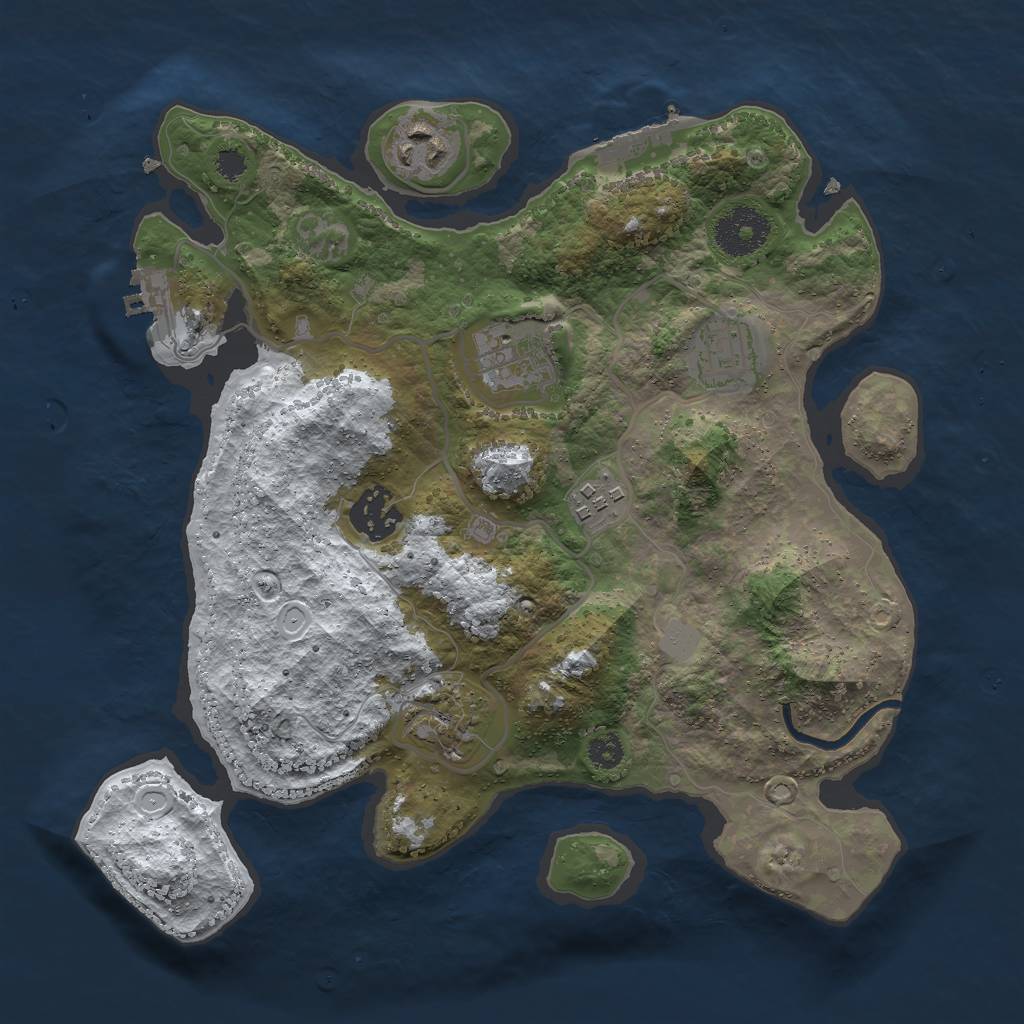 Rust Map: Procedural Map, Size: 3000, Seed: 426366, 13 Monuments