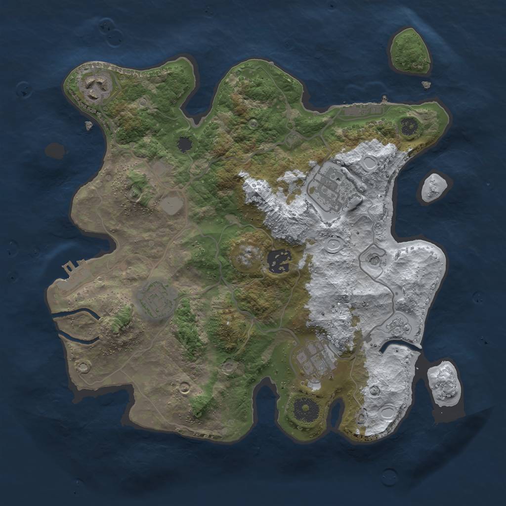 Rust Map: Procedural Map, Size: 3000, Seed: 7353, 14 Monuments