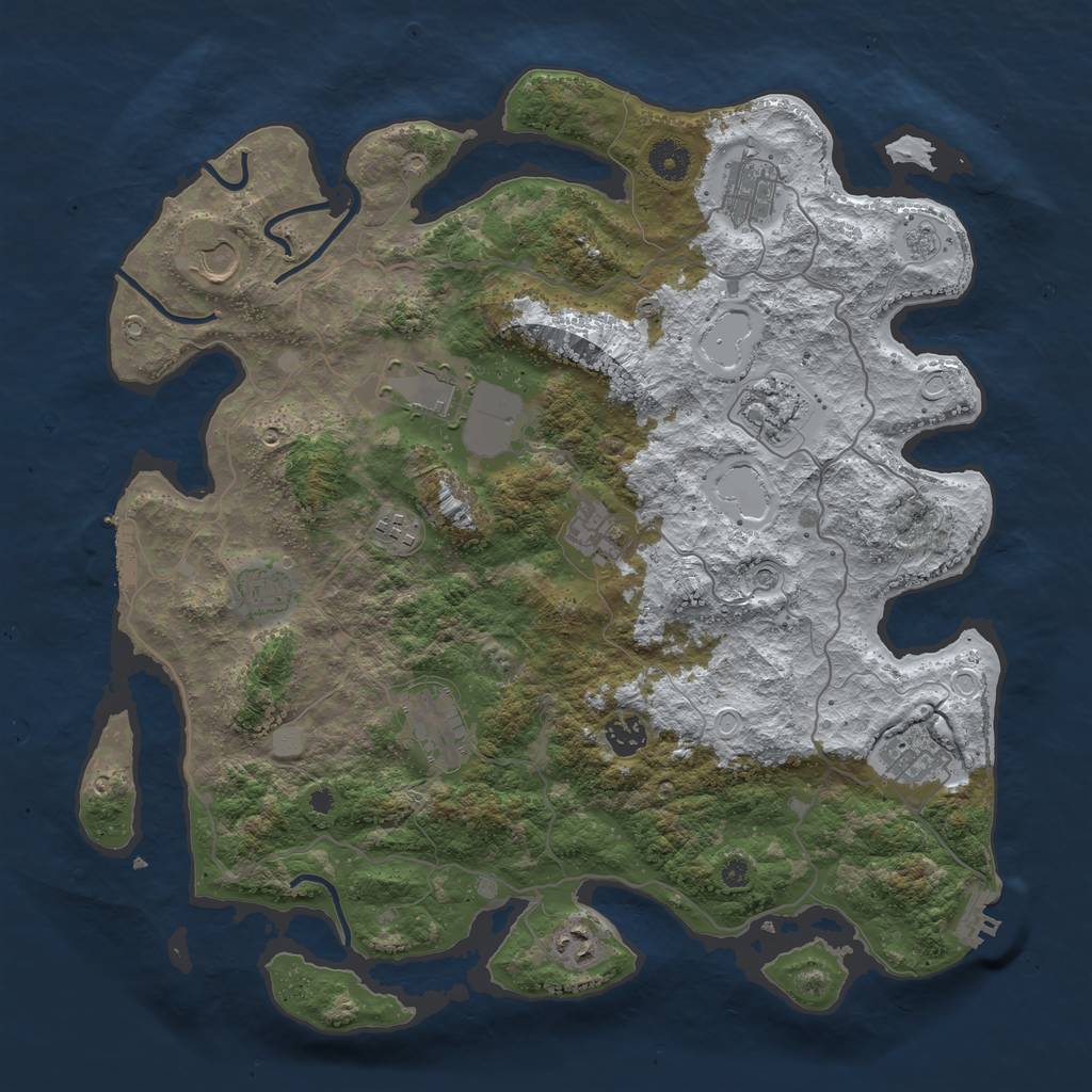 Rust Map: Procedural Map, Size: 4000, Seed: 1954852, 20 Monuments