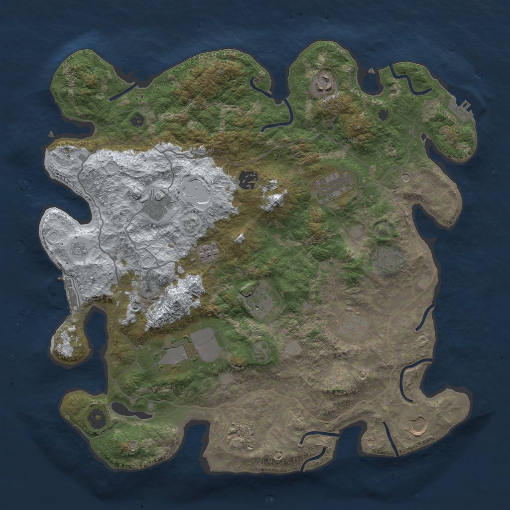 Rust Map: Procedural Map, Size: 4000, Seed: 1630899106, 20 Monuments