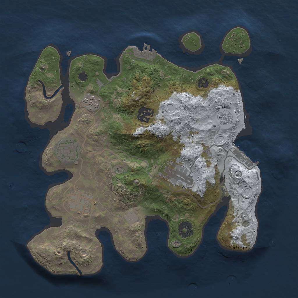 Rust Map: Procedural Map, Size: 2800, Seed: 13600, 14 Monuments