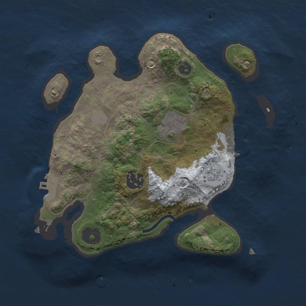 Rust Map: Procedural Map, Size: 2500, Seed: 638191279, 10 Monuments