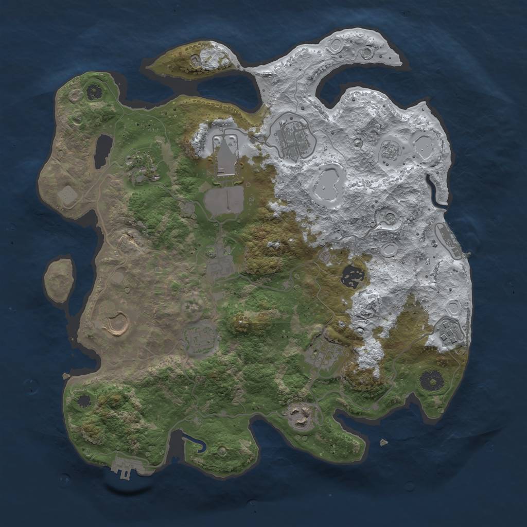 Rust Map: Procedural Map, Size: 3500, Seed: 31459123, 19 Monuments