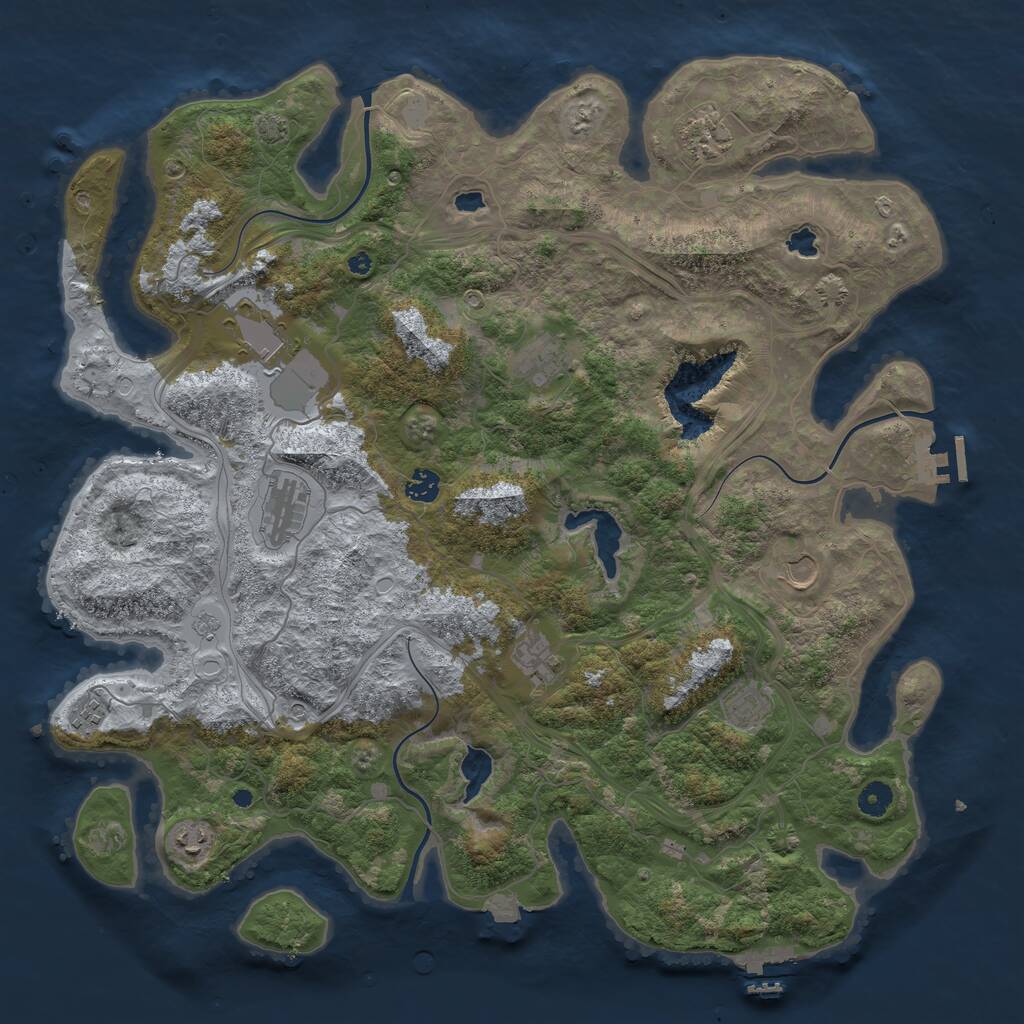 Rust Map: Procedural Map, Size: 4500, Seed: 1108733646, 16 Monuments