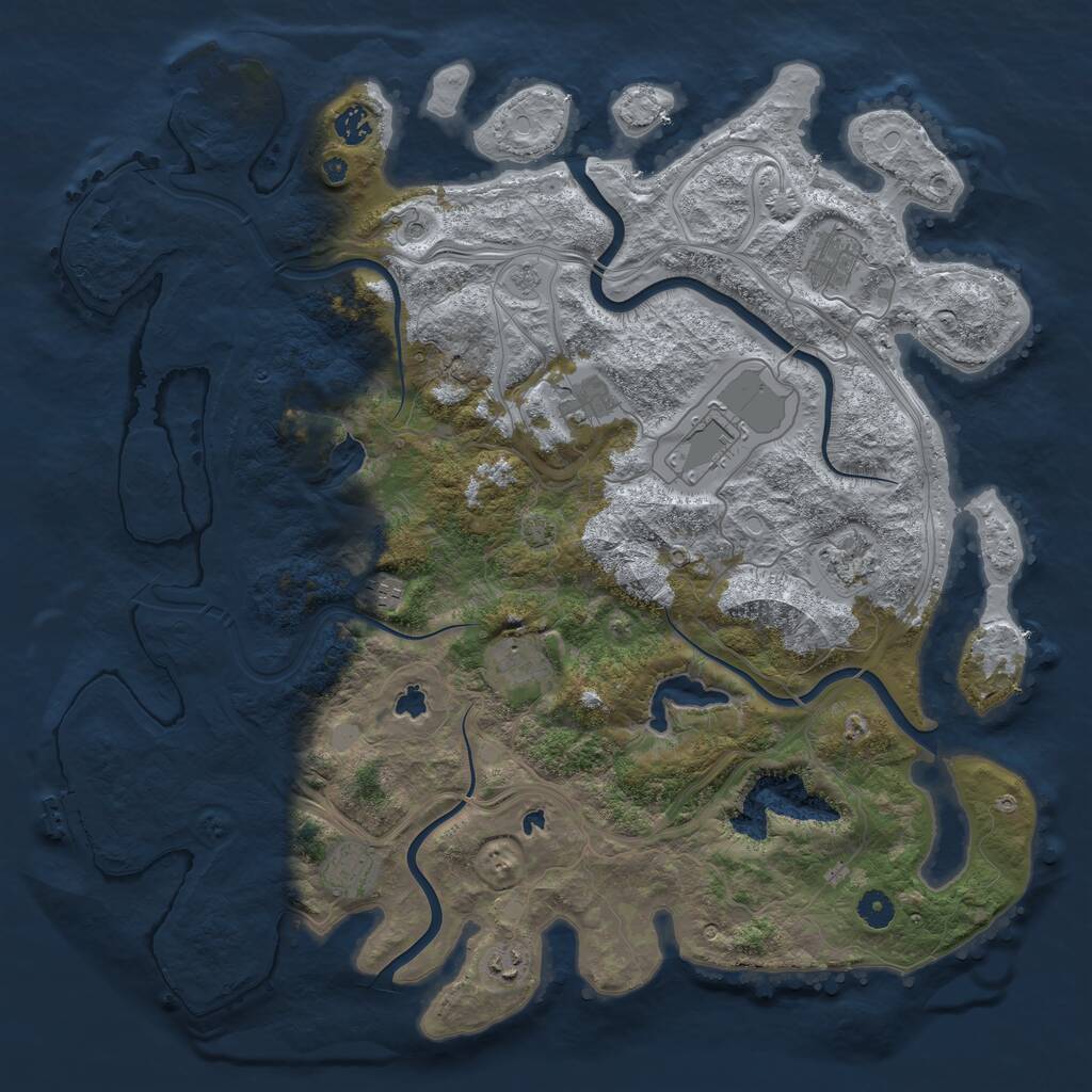 Rust Map: Procedural Map, Size: 4500, Seed: 736980190, 15 Monuments