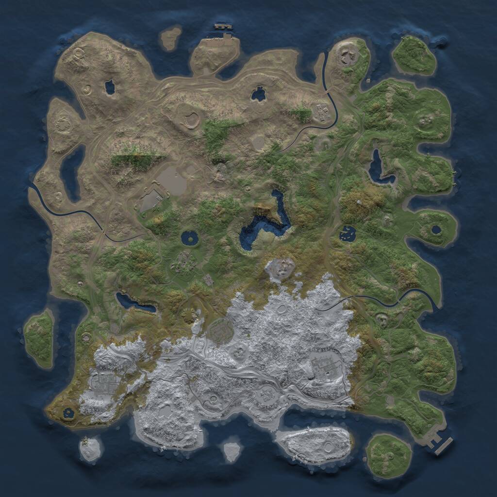 Rust Map: Procedural Map, Size: 4500, Seed: 5204535, 15 Monuments